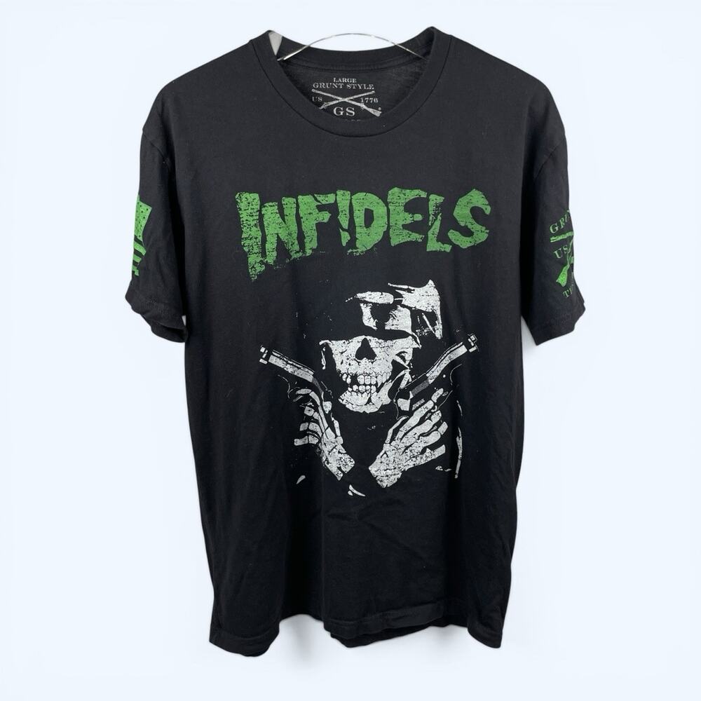 Grunt Style Infidels Men's T-shirt Green Black Size Large